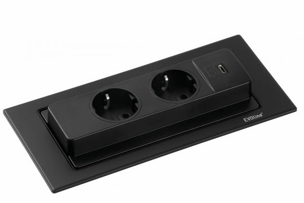 Evoline® BackFlip USB C, schwarz lackiert